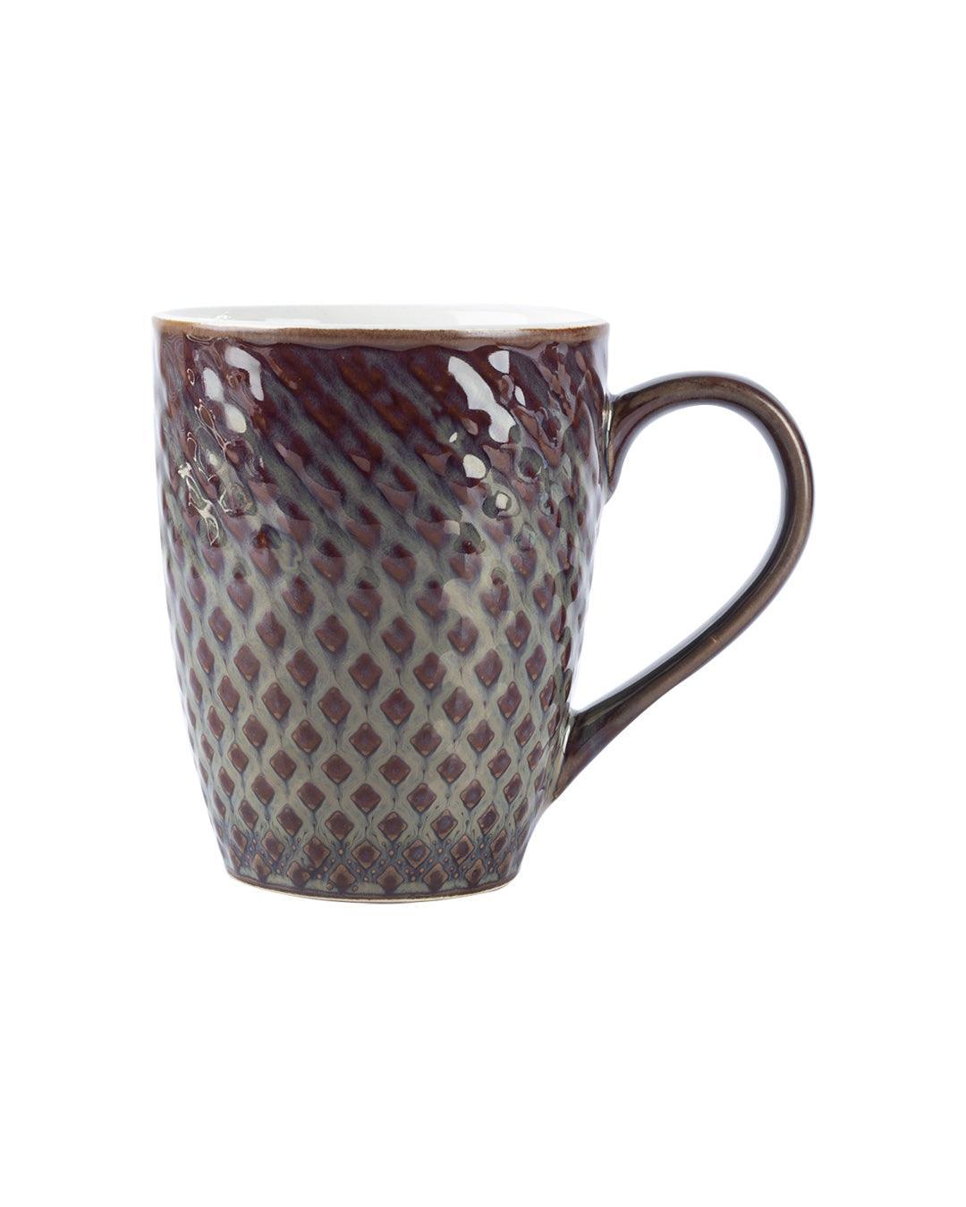 Dual Glazed Diamond Textured Ceramic Mug (Matte Finish, 330 mL) - MARKET 99