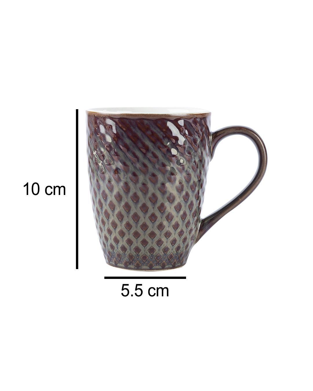 Dual Glazed Diamond Textured Ceramic Mug (Matte Finish, 330 mL) - MARKET 99