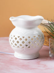 Electric Aroma Burner, Reed Diffuser, Essential Oil Diffuser, Ivory, Ceramic - MARKET 99