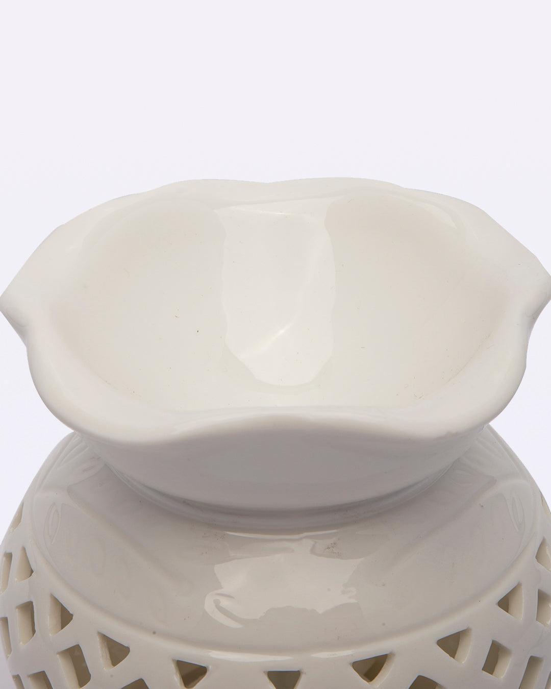 Electric Aroma Burner, Reed Diffuser, Essential Oil Diffuser, Ivory, Ceramic - MARKET 99