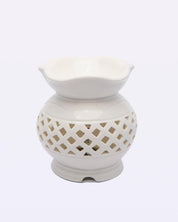 Electric Aroma Burner, Reed Diffuser, Essential Oil Diffuser, Ivory, Ceramic - MARKET 99