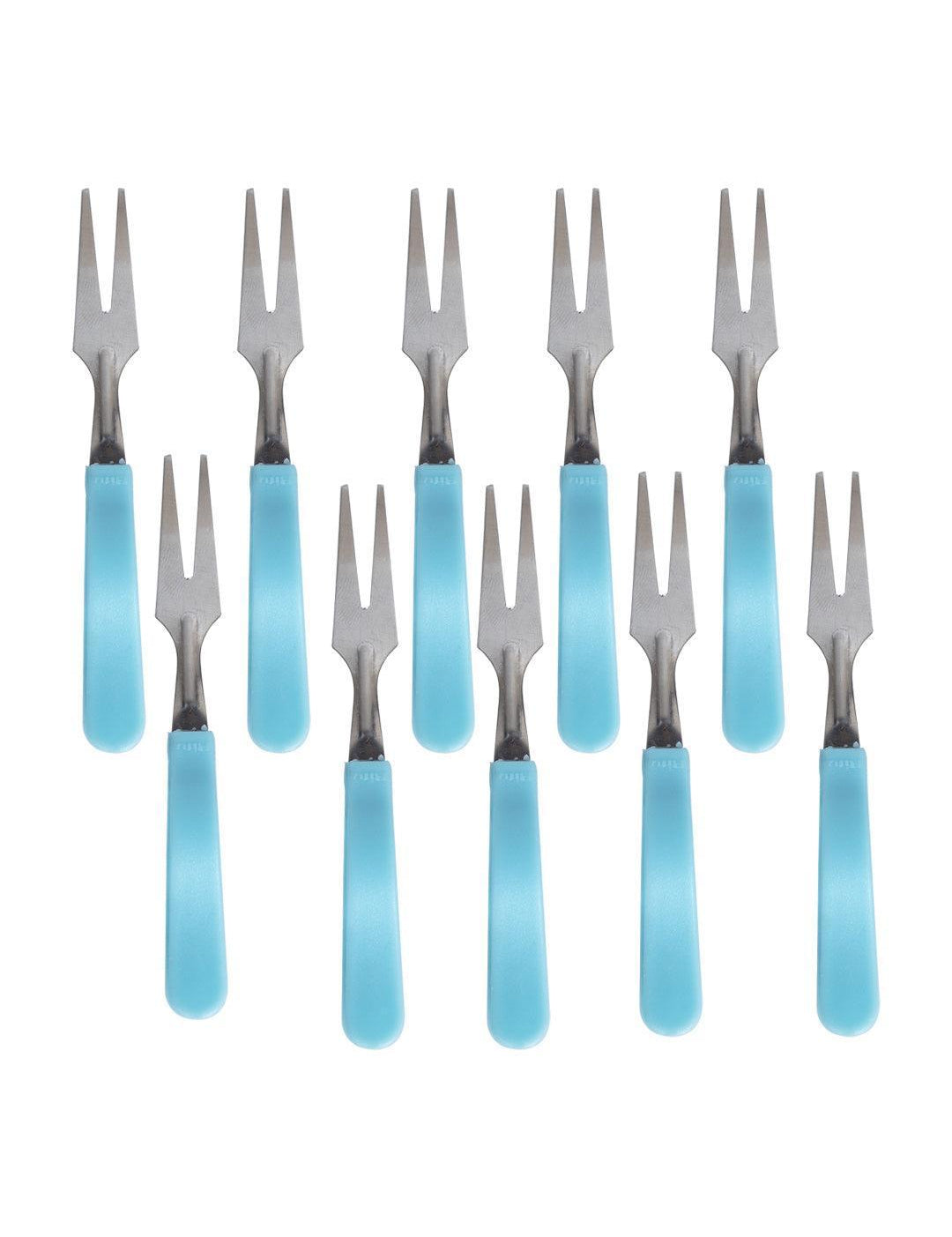 Fruit Fork, Green, Stainless Steel, Set of 10 - MARKET 99