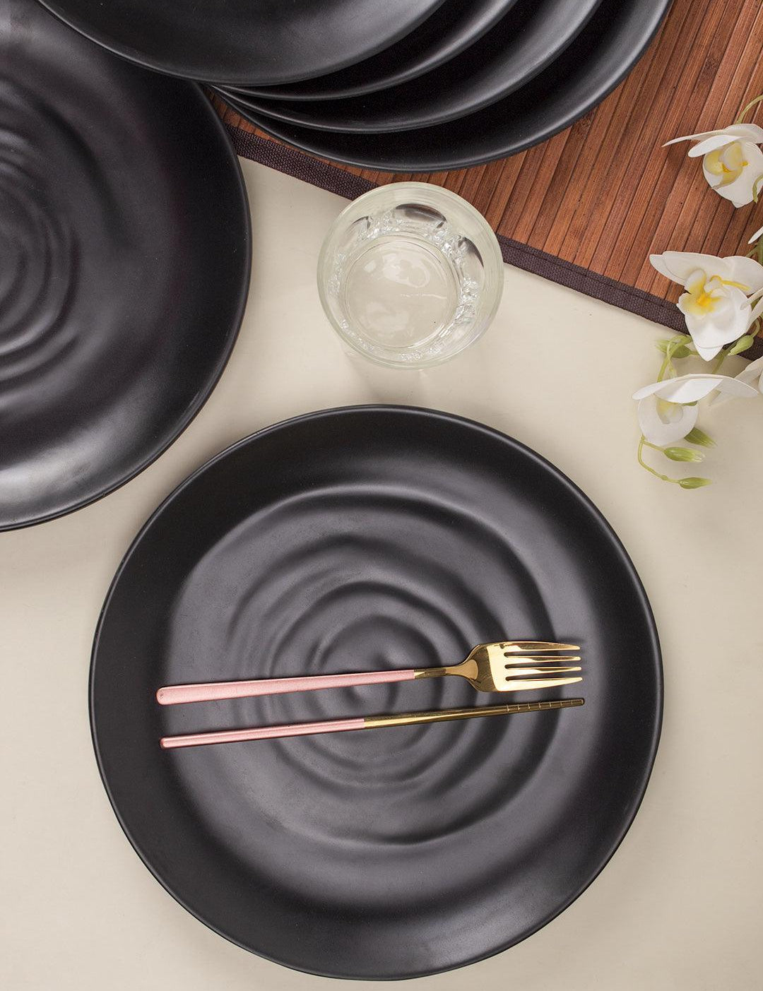 Full Plate (Black Matte Spiral) Set Of 6 - MARKET 99