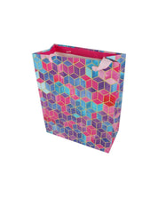 Gift Bag, 3D Tile Print, Small, Paper Bag, Multicolor, Paper, Set of 3 - MARKET 99