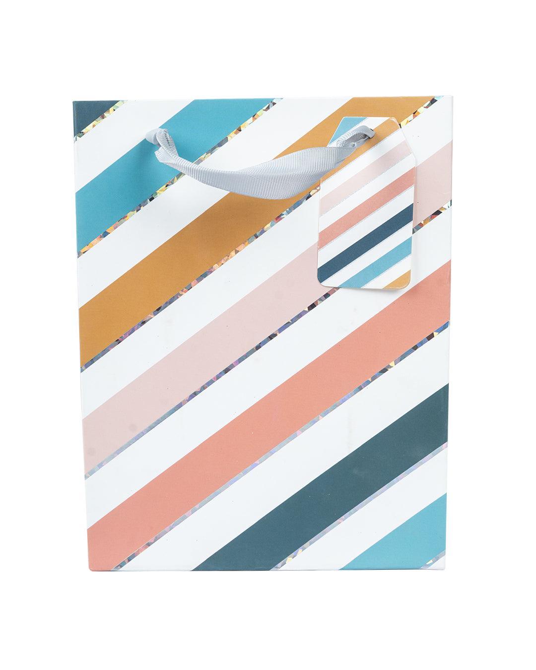 Gift Bag, Abstract Art Print, Paper Bag, Small, Multicolor, Paper, Set of 3 - MARKET 99