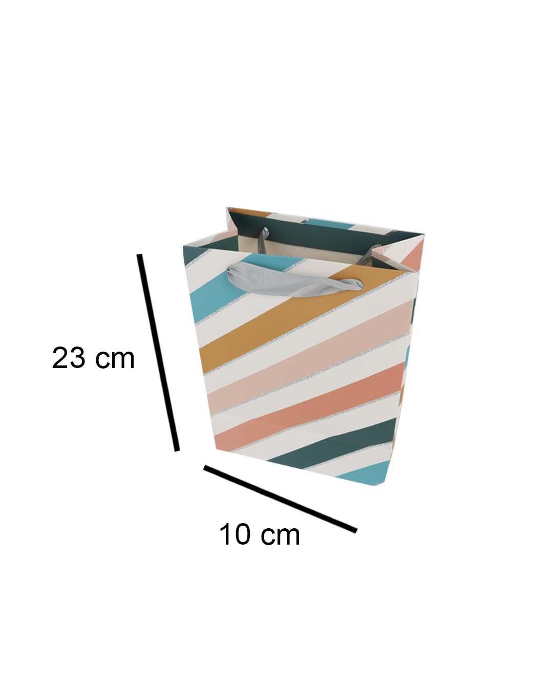 Gift Bag, Abstract Art Print, Paper Bag, Small, Multicolor, Paper, Set of 3 - MARKET 99