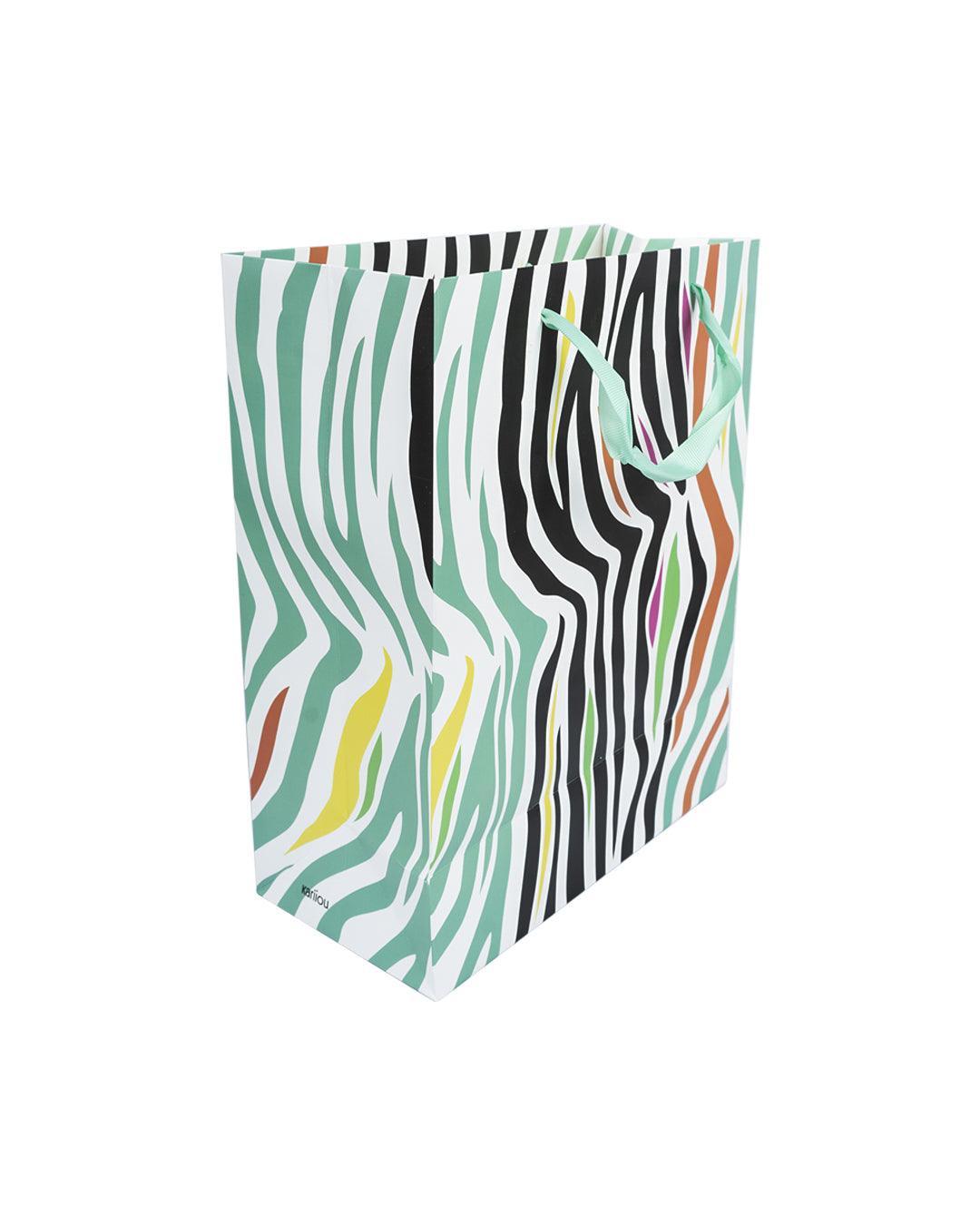Gift Bag, Zebra Print, Paper Bag, Medium, Multicolor, Paper, Set of 3 - MARKET 99