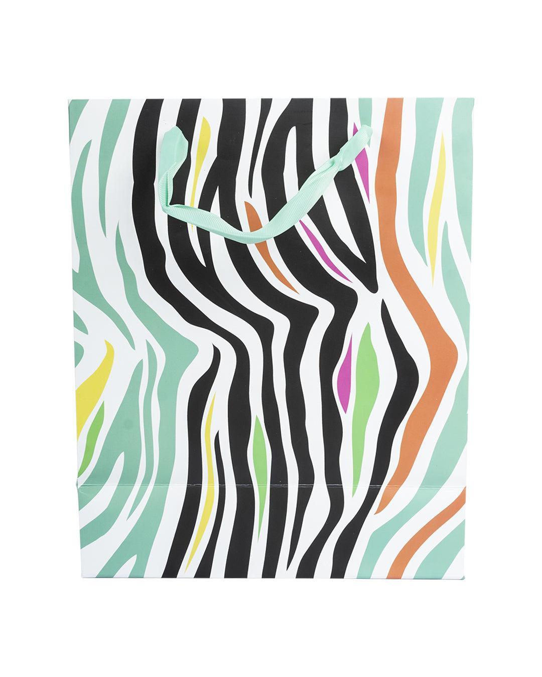Gift Bag, Zebra Print, Paper Bag, Medium, Multicolor, Paper, Set of 3 - MARKET 99