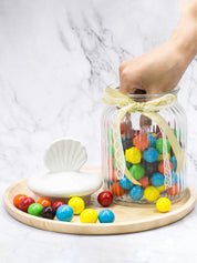 Glass Decorative Jar With Lid - 950 Ml - MARKET 99