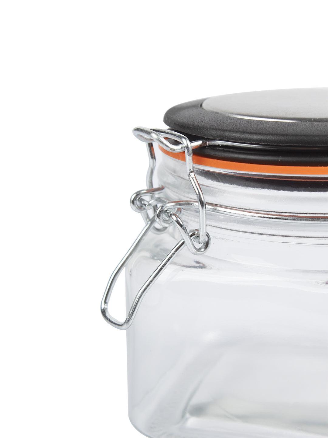 Glass Jar With Airtight Lid Pack Of 2 Pcs - (Each 600 Ml) - MARKET 99