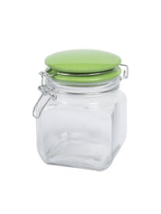 Glass Jar With Green Ceramic Lid Pack Of 2 Pcs - (Each 700 Ml) - MARKET 99