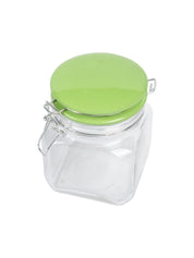 Glass Jar With Green Ceramic Lid Pack Of 2 Pcs - (Each 700 Ml) - MARKET 99