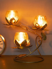 Diwali Decoration Item 3 LOTUS T- LITE HOLDER STAND