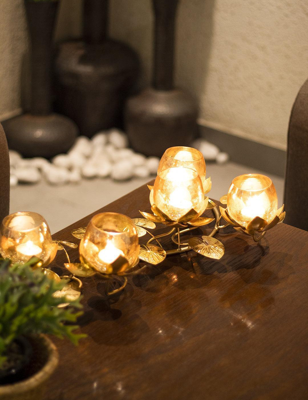 Diwali Decoration Item 5 LOTUS T-LITE HOLDER
