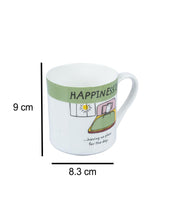 'HAPPINESS IS' Ceramic Coffee Mugs (Set of 4, 340 mL) - MARKET 99