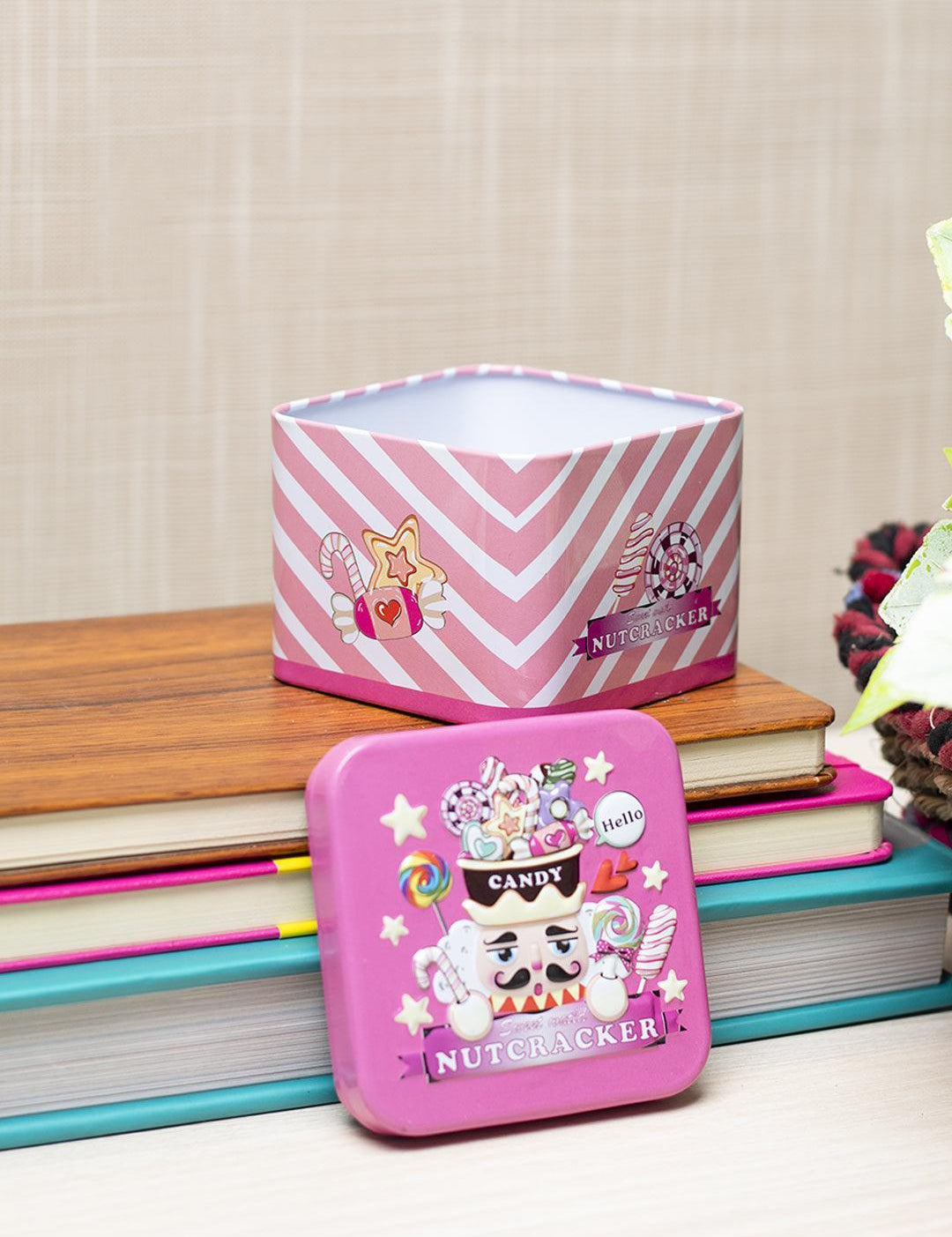 Home Tin Storage Box, Pink - MARKET 99
