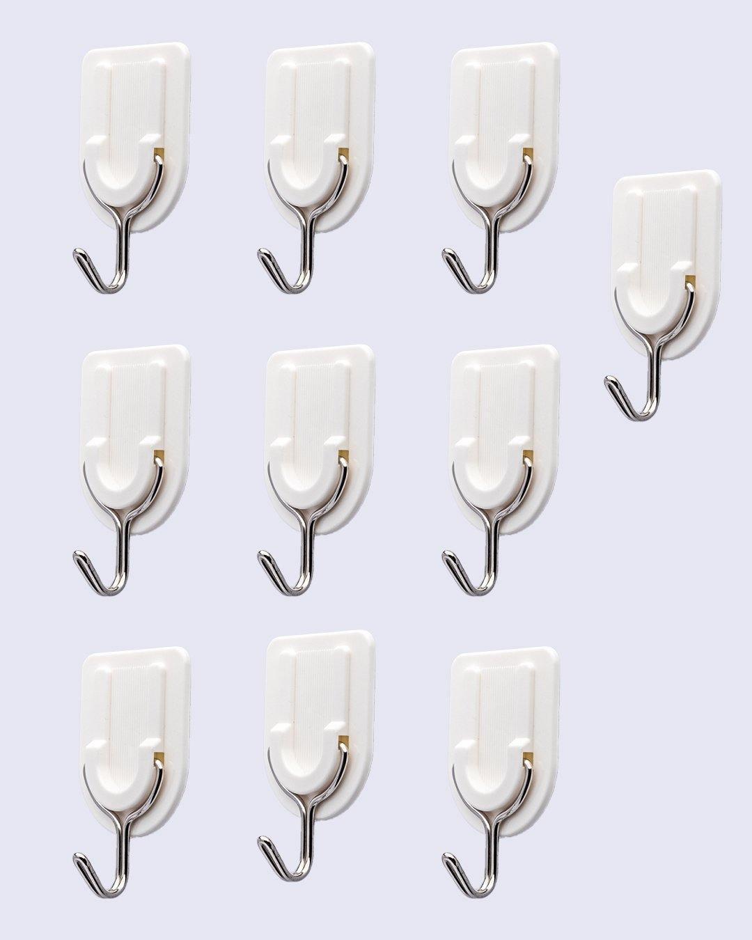 Buy Hooks White Plastic Set of 10 at the best price on Saturday