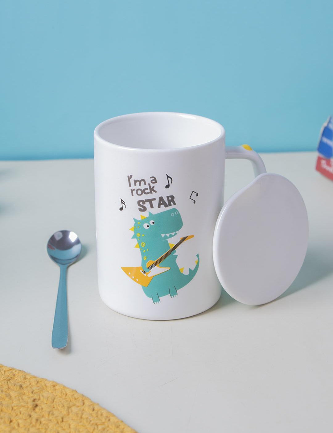 I'M a rock STAR' Coffee Mug With Lid - Dragon, 400 Ml