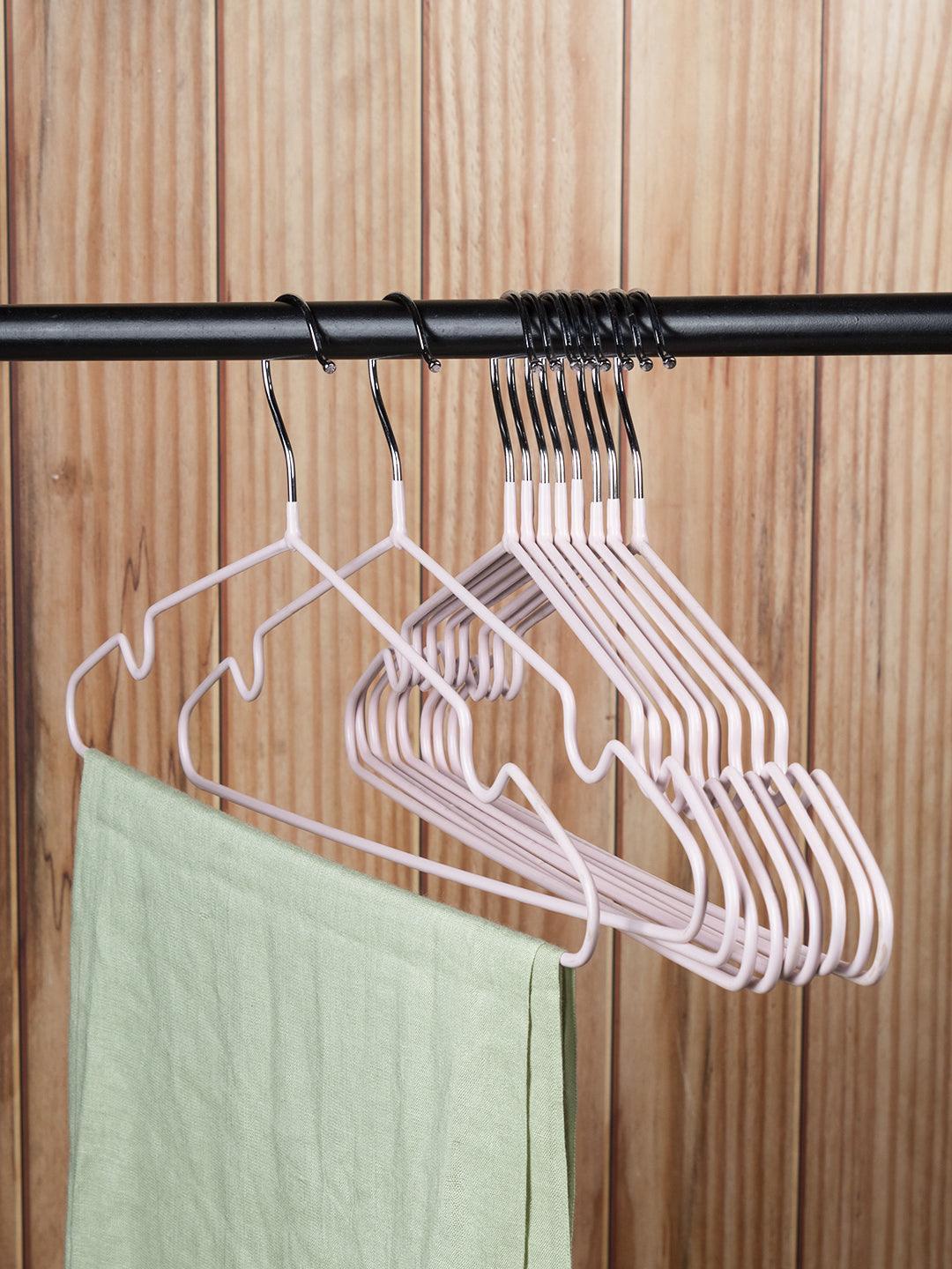 Iron, Cloth Hanger Set Of 6 Pcs, Plain, Glossy : Finish