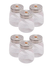Jars, Transparent & Silver, Plastic, Set of 6, 200 mL - MARKET 99