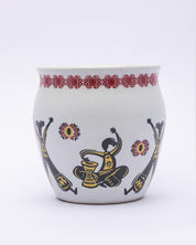 Kulhads, Hand Painted, Handmade, Indian Traditional Style Kulhad, Off White Colour, Ceramic, Set of 6, 130 mL - MARKET 99