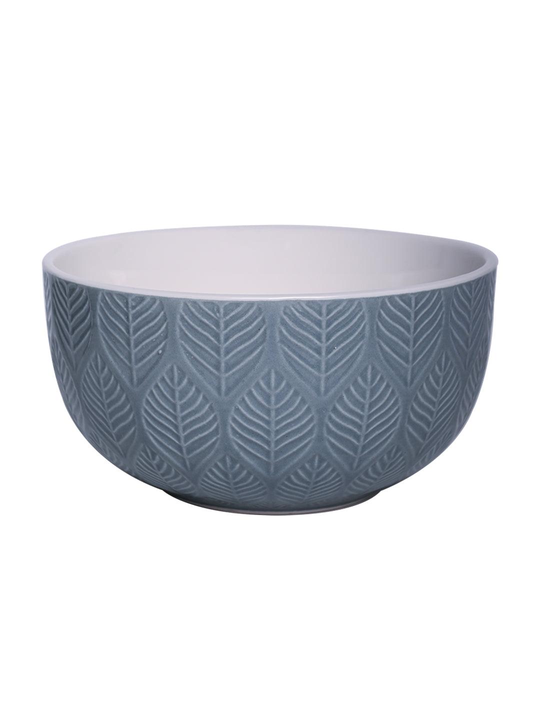 Lagoon Ceramic Bowl - 580Ml, Leaf Pattern - MARKET 99