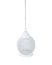 Lighting Hanging T-Light Holder, Diwali Decor, White, Iron - MARKET 99