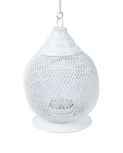 Lighting Hanging T-Light Holder, Diwali Decor, White, Iron - MARKET 99