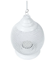 Lighting Hanging T-Light Holder, Diwali Decor, White, Iron - MARKET 99