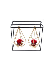 Lighting Nordic Hanging Votive Holder, Diwali Special, Black & Gold, Iron