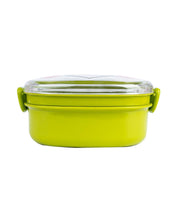 Lunch Box for Kids With Spoon, Frog Design, Green, Plastic - MARKET 99