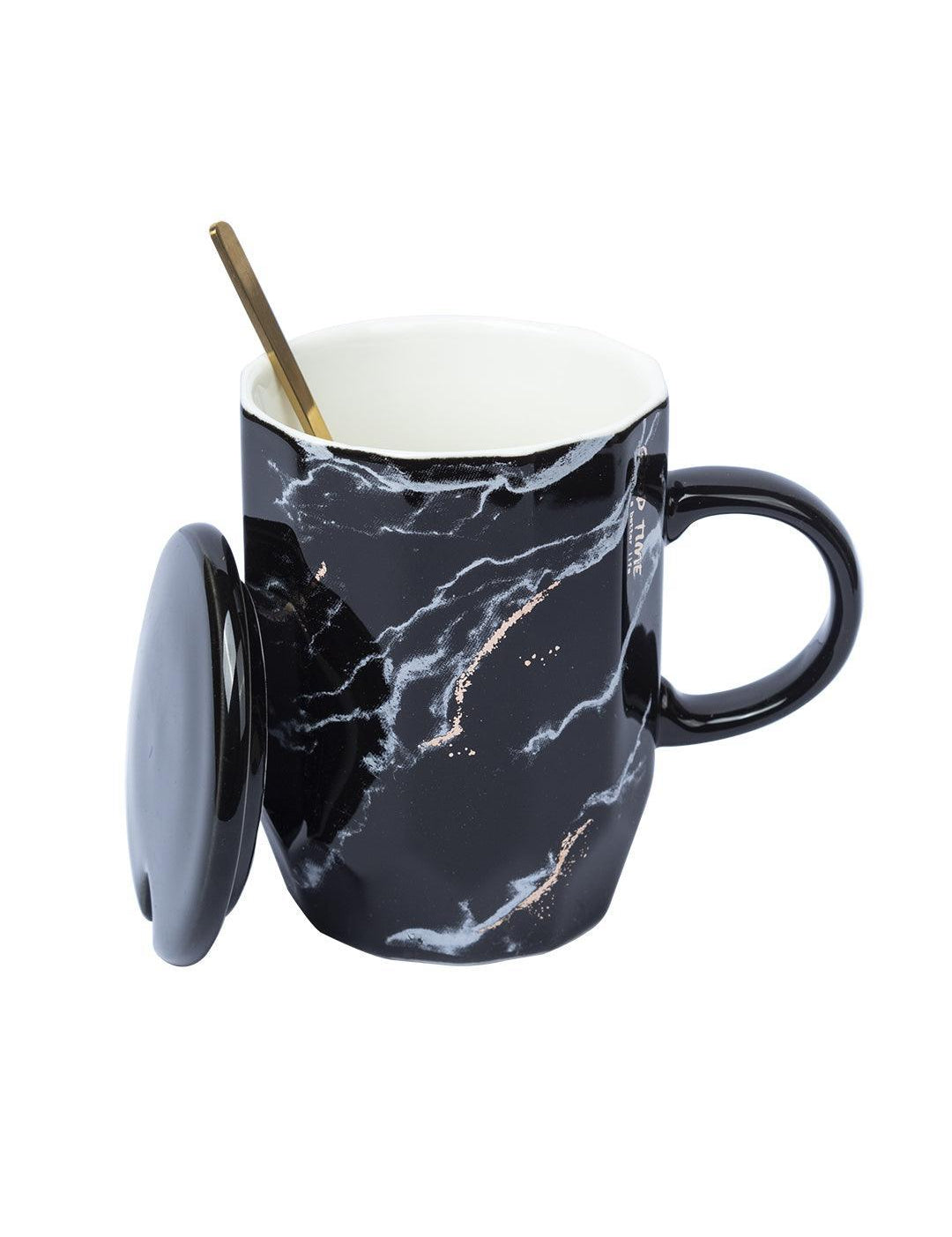 Marble Ceramic Mugs With Lid (350 mL) - MARKET 99