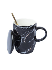 Marble Ceramic Mugs With Lid (350 mL) - MARKET 99