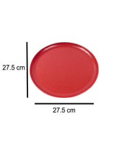 Market 99 Hammered Melamine Tableware Red Glossy Finish Full Plates for Dining Table (Set Of 6, Red) - MARKET 99