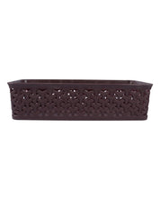 Market 99 Medium Plastic Multipurpose Storage Basket ( Set Of 4, Solid Brown Colour) - MARKET 99