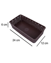 Market 99 Medium Plastic Multipurpose Storage Basket ( Set Of 4, Solid Brown Colour) - MARKET 99