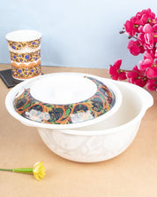 Market 99 Melamine Tableware Glossy Finish Dual Glazed Casserole with Lid for Dining Table - MARKET 99