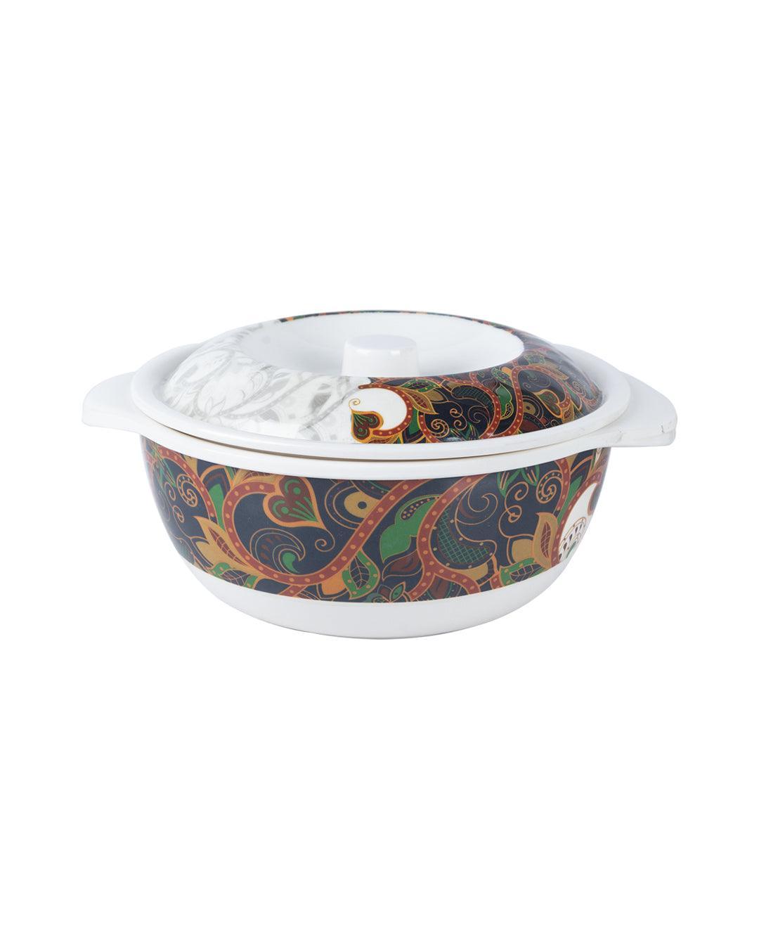 Market 99 Melamine Tableware Glossy Finish Dual Glazed Casserole with Lid for Dining Table - MARKET 99