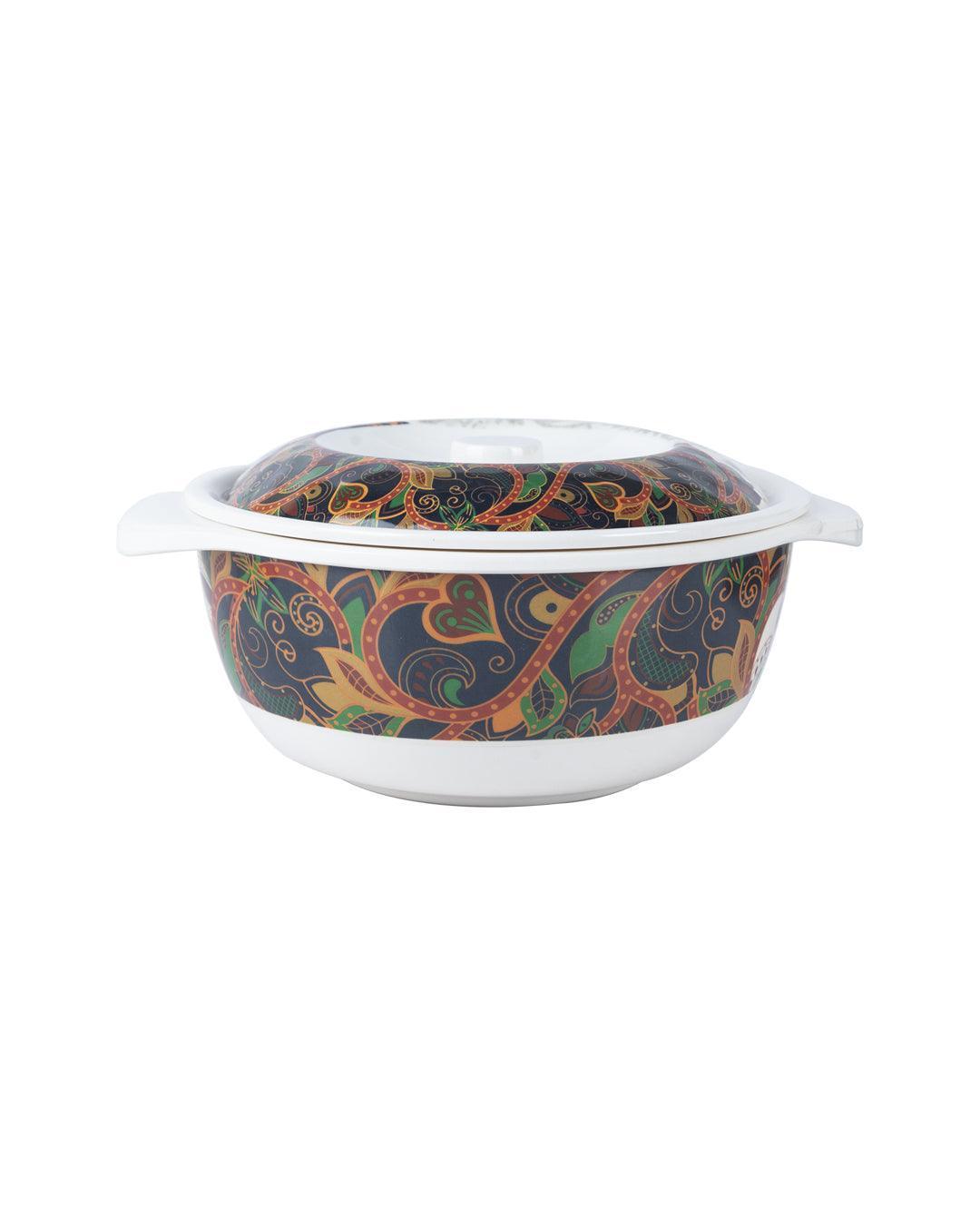 Market 99 Melamine Tableware Glossy Finish Dual Glazed Casserole with Lid for Dining Table - MARKET 99