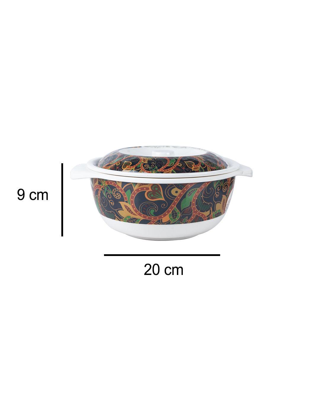 Market 99 Melamine Tableware Glossy Finish Dual Glazed Casserole with Lid for Dining Table - MARKET 99