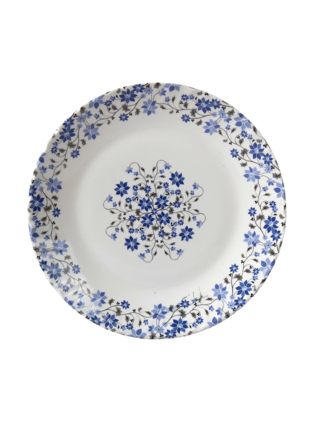 Market 99 Melamine Tableware Glossy Floral Finish Quarter Plates for Dining Table (Set Of 6) - MARKET 99