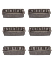 Market 99 Small Plastic Multipurpose Storage Basket ( Set Of 6, Solid Beige Colour) - MARKET 99