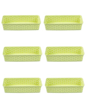 Market 99 Small Plastic Multipurpose Storage Basket ( Set Of 6, Solid Green Colour) - MARKET 99
