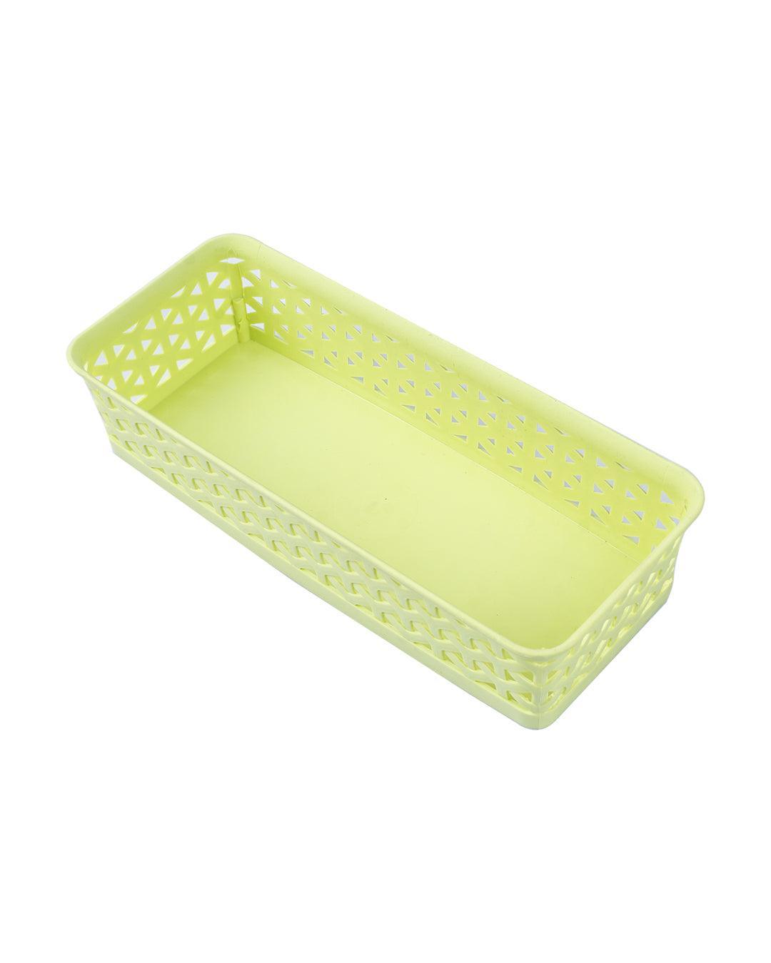 Market 99 Small Plastic Multipurpose Storage Basket ( Set Of 6, Solid Green Colour) - MARKET 99