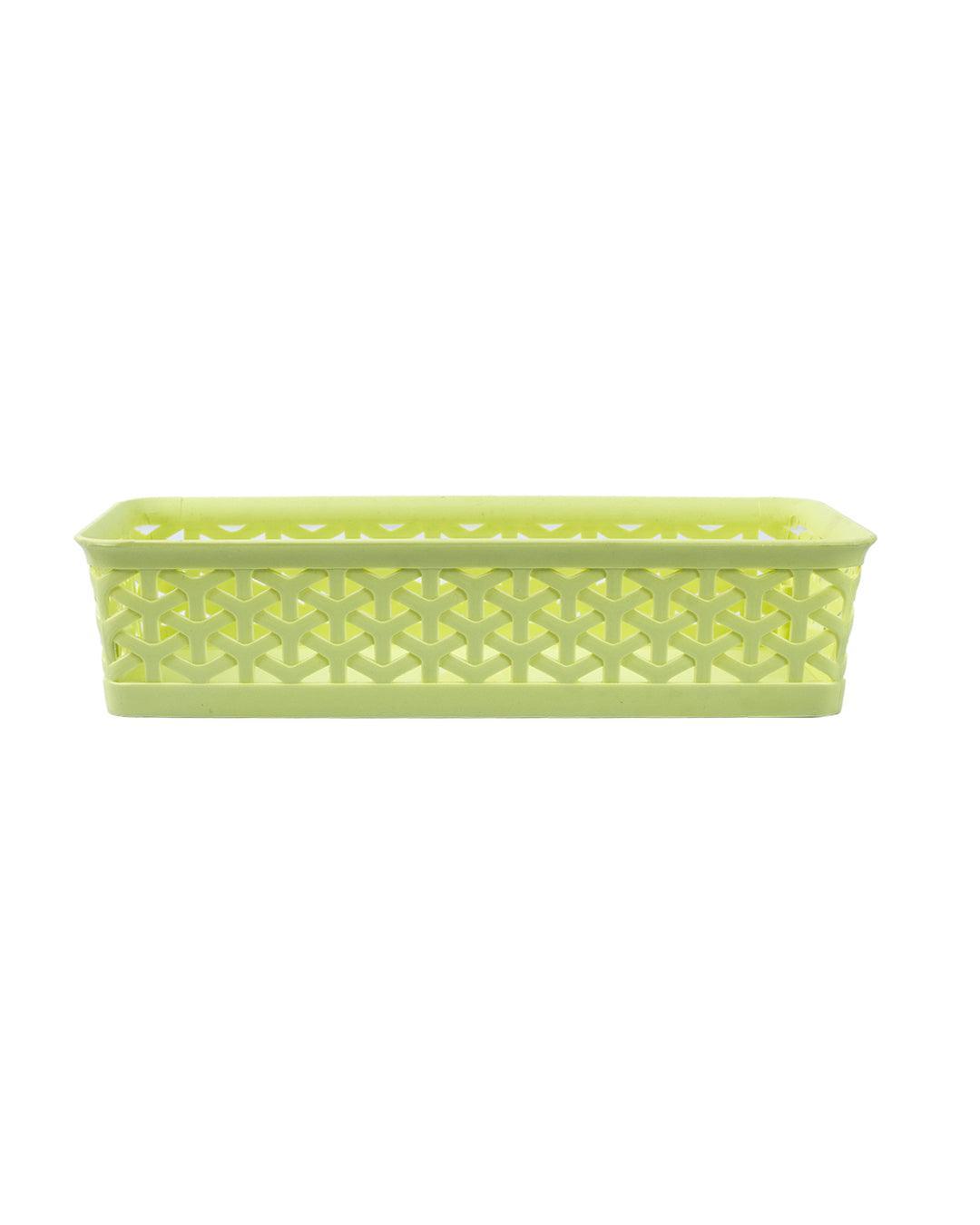 Market 99 Small Plastic Multipurpose Storage Basket ( Set Of 6, Solid Green Colour) - MARKET 99
