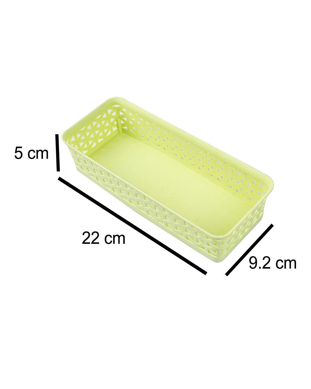Market 99 Small Plastic Multipurpose Storage Basket ( Set Of 6, Solid Green Colour) - MARKET 99