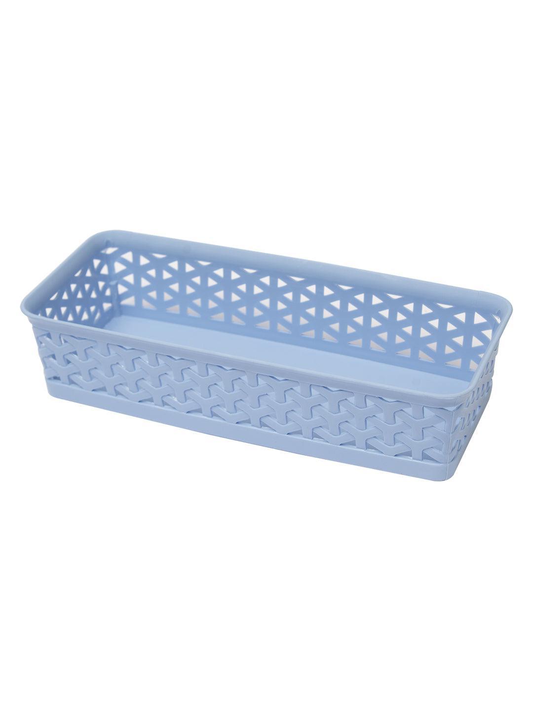Market 99 Small Plastic Multipurpose Storage Basket ( Set Of 6, Solid Light Blue Colour) - MARKET 99