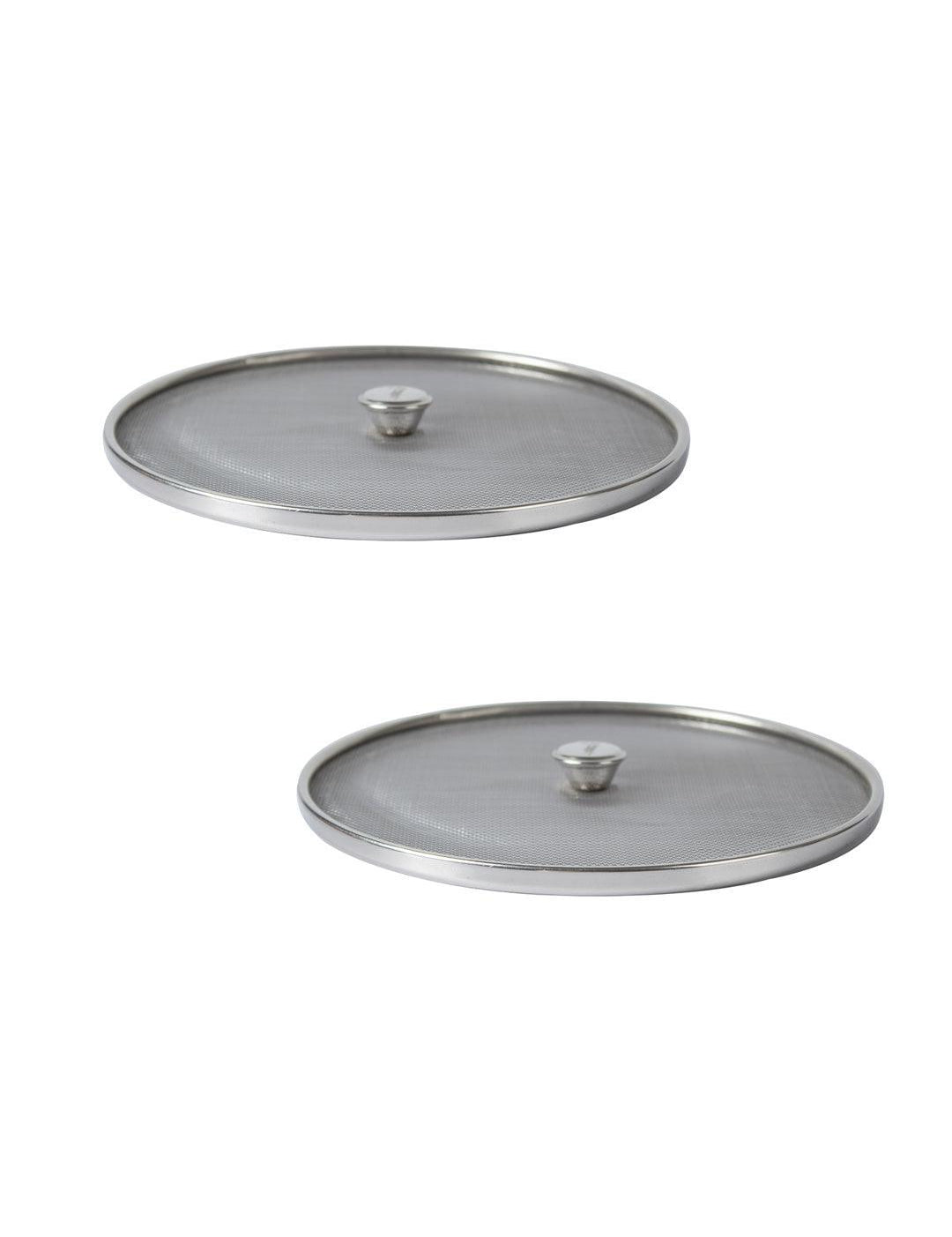 Mesh Lids, Size No. 8 & 10 (Set Of 2, Silver Colour) - MARKET 99