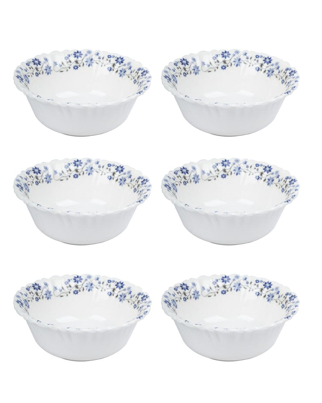 Market 99 Tableware Melamine Glossy Floral Finish Soup Bowls for Dining Table ( Set Of 6, 210 mL ) - MARKET 99