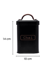 Market99 Chai Jar, Kitchen Decorative, Countertop Metal Storage Jar, Black, Mild Steel | (1 Litre) - MARKET 99